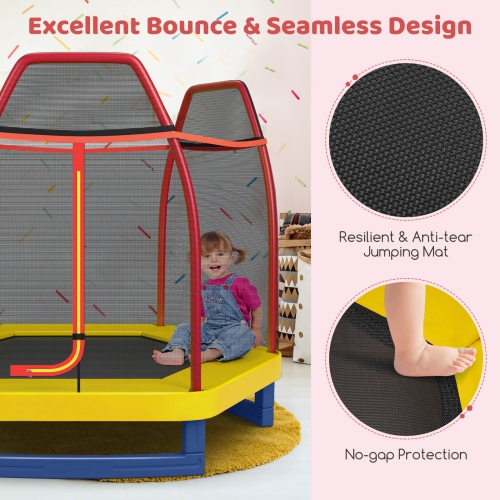Costway 7FT Kids Trampoline Outdoor Indoor Recreational Bounce Jumper