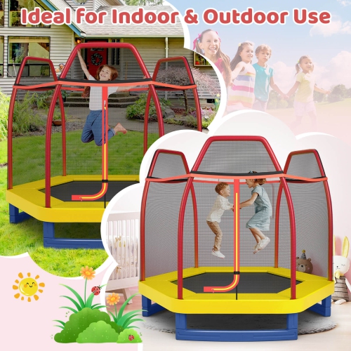 Costway 7FT Kids Trampoline Outdoor Indoor Recreational Bounce Jumper