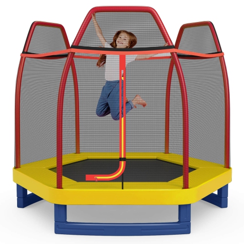 Costway 7FT Kids Trampoline Outdoor Indoor Recreational Bounce Jumper