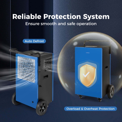 Costway 215 Pints Commercial Dehumidifier with Drain Hose 24H Timer Portable Handle