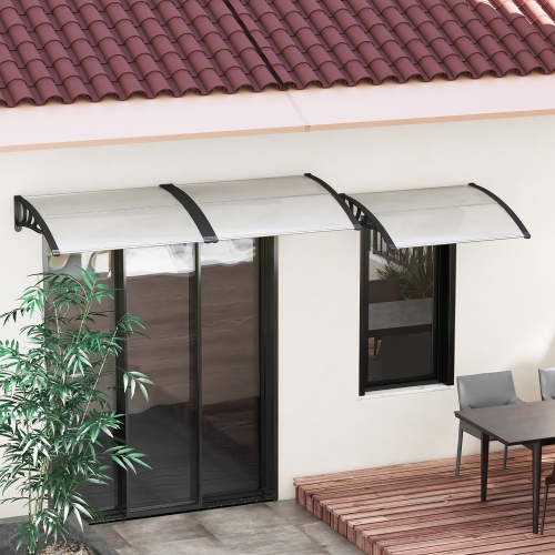 Gymax 2PCS 48'' x 40'' Window Awning Door Canopy Exterior Awning Canopy Patio Black