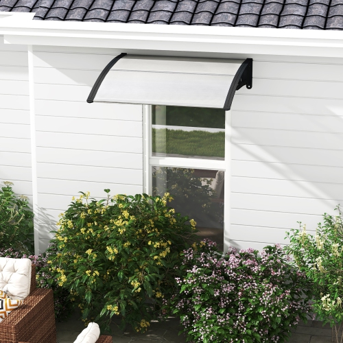 Gymax 2PCS 48'' x 40'' Window Awning Door Canopy Exterior Awning Canopy Patio Black