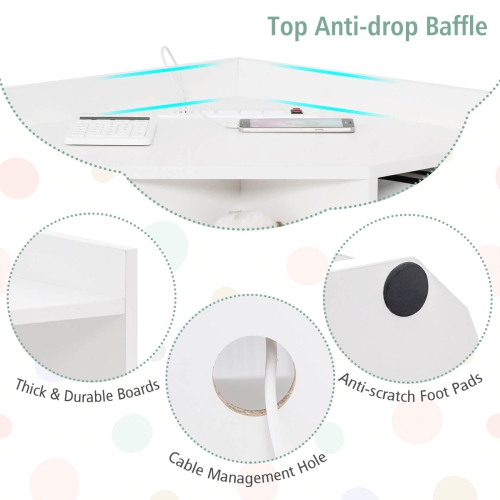 Costway 3-Tier Kids Corner Toy Storage Organizer with USB Ports and Outlets 9 Cubbies