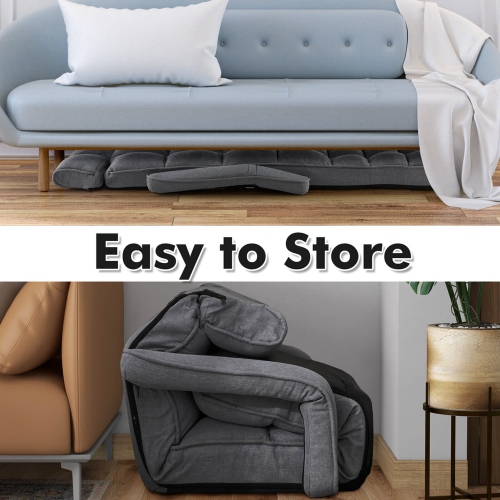 Chaise de plancher réglable à 6 positions de Costway pour adultes sofa pliable Lazy pour le salon