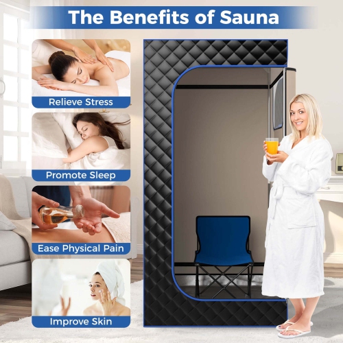 Sauna portatif à vapeur de Costway pour sauna tout le corps à la maison avec générateur à vapeur 3&nbsp;L