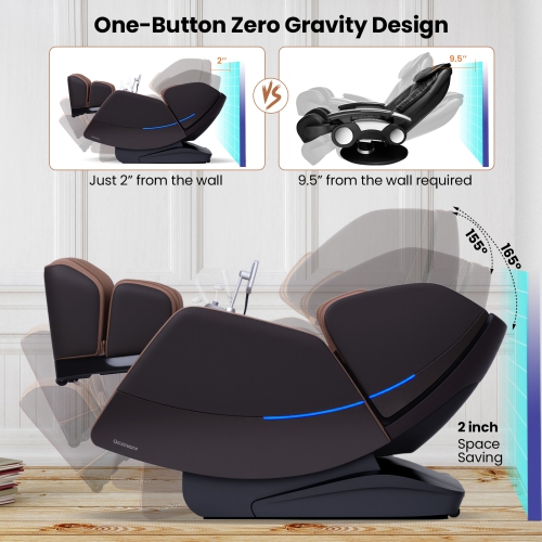 Costway SL Track 4D Full Body Massage Chair with Waist & Calves Heating Foot Rollers