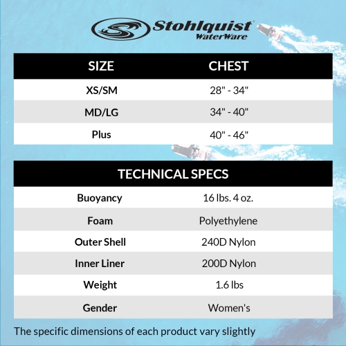 Stohlquist Women's Flo Lifejacket PFD Transport Canada & USCG Approved Life Vest Personal Flotation Device Great for Any Water Sports