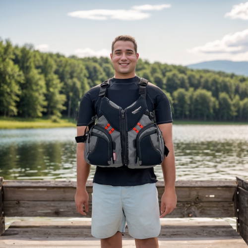 Stohlquist Keeper Fishing Life Jacket - USCG and Transport Canada Approved Adjustable Fishing Vest - Buoyancy Foam Safety Life Jacket