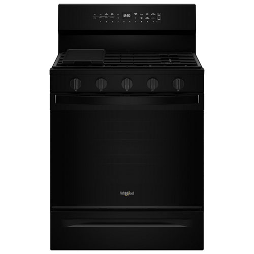 Whirlpool 30" 5.0 Cu. Ft. True Convection 5-Burner Freestanding Gas Range - Black