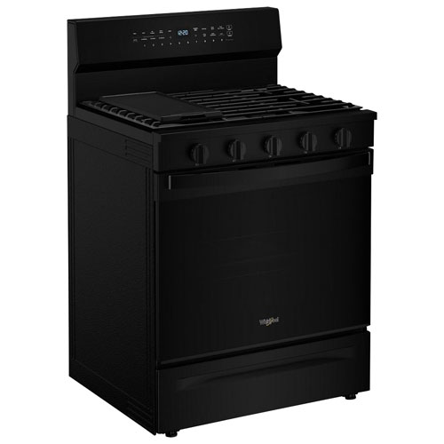 Whirlpool 30" 5.0 Cu. Ft. True Convection 5-Burner Freestanding Gas Range - Black