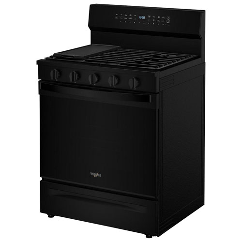 Whirlpool 30" 5.0 Cu. Ft. True Convection 5-Burner Freestanding Gas Range - Black