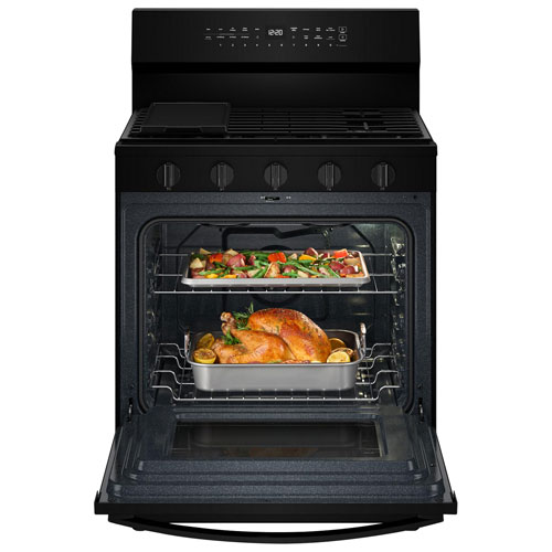 Whirlpool 30" 5.0 Cu. Ft. True Convection 5-Burner Freestanding Gas Range - Black