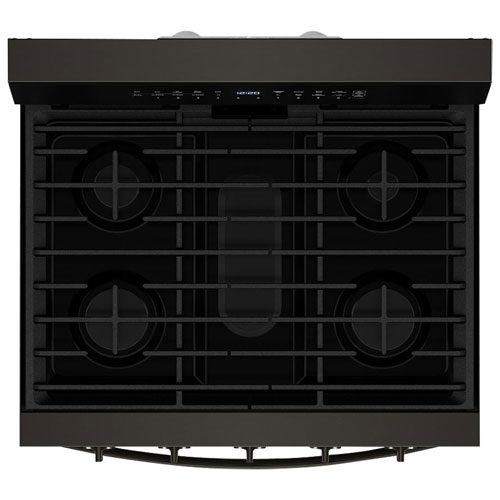 Whirlpool 30" 5.0 Cu. Ft. True Convection 5-Burner Freestanding Gas Range - Black-on-Stainless