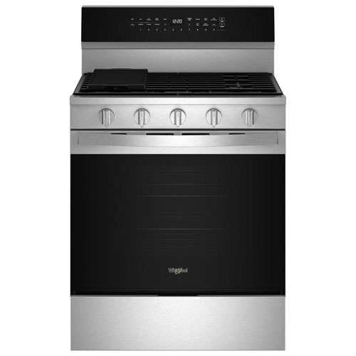 Cuisinière au gaz autonome de 30 po à 5 brûleurs avec four à convection véritable de 5,0 pi³ de Whirlpool - Acier inoxydable