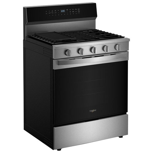 Whirlpool 30" 5.0 Cu. Ft. True Convection 5-Burner Freestanding Gas Range - Stainless Steel