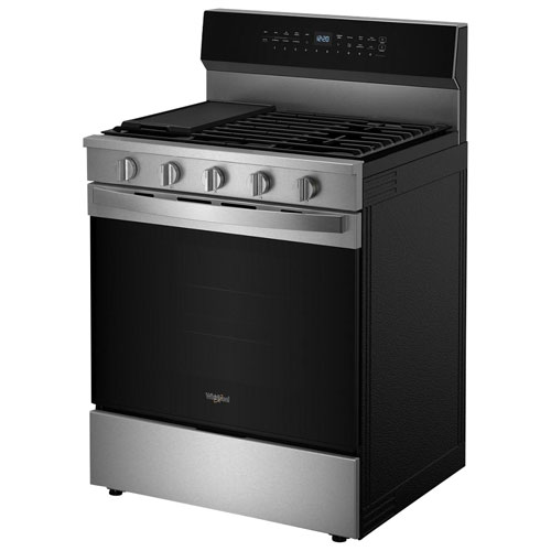 Whirlpool 30" 5.0 Cu. Ft. True Convection 5-Burner Freestanding Gas Range - Stainless Steel