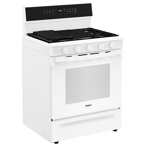 Whirlpool 30" 5.0 Cu. Ft. True Convection 5-Burner Freestanding Gas Range - White