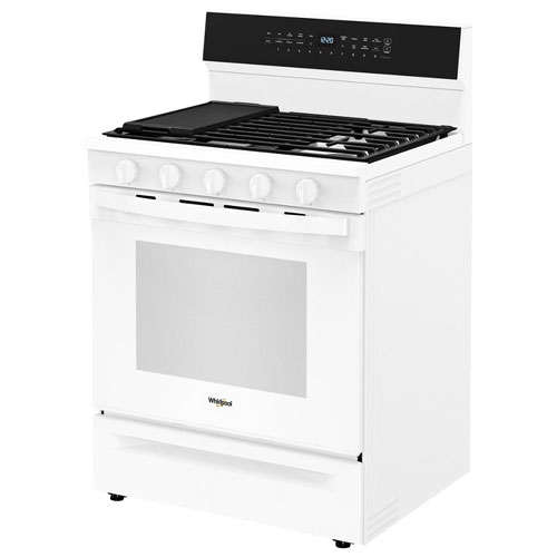 Whirlpool 30" 5.0 Cu. Ft. True Convection 5-Burner Freestanding Gas Range - White