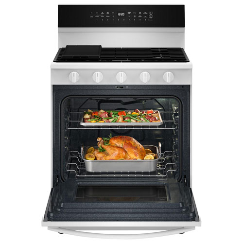 Whirlpool 30" 5.0 Cu. Ft. True Convection 5-Burner Freestanding Gas Range - White