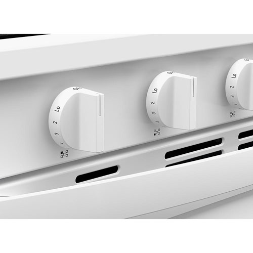 Cuisinière gaz autonome 30 po, four 5 pi³ à ventilateur de convection, 5 brûleurs, friture à air chaud de Whirlpool-Blanc