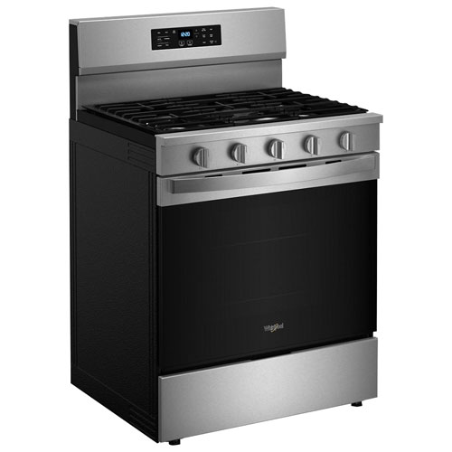 Whirlpool 30" 5.0 Cu. Ft. Fan Convection 5-Burner Freestanding Gas Air Fry Range - Stainless