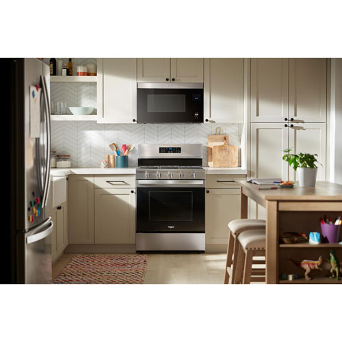 Whirlpool 30" 5.0 Cu. Ft. Fan Convection 5-Burner Freestanding Gas Air Fry Range - Stainless