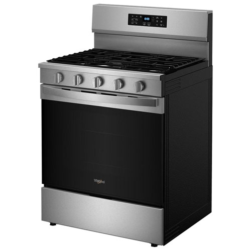 Whirlpool 30" 5.0 Cu. Ft. Fan Convection 5-Burner Freestanding Gas Air Fry Range - Stainless