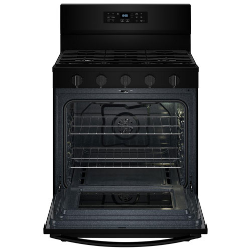 Whirlpool 30" 5.0 Cu. Ft. Fan Convection 5-Burner Freestanding Gas Air Fry Range - Black