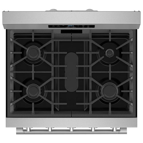 Cuisinière au gaz autonome 30 po avec 5 brûleurs, friture air four, ventilateur à convection et four de 5 pi³ Maytag - Inox