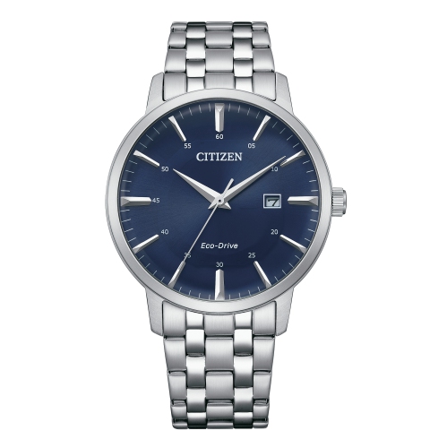 Montre pour hommes Corso Eco-Drive 40&nbsp;mm de Citizen avec boîtier et bracelet en acier inoxydable argenté et cadran bleu