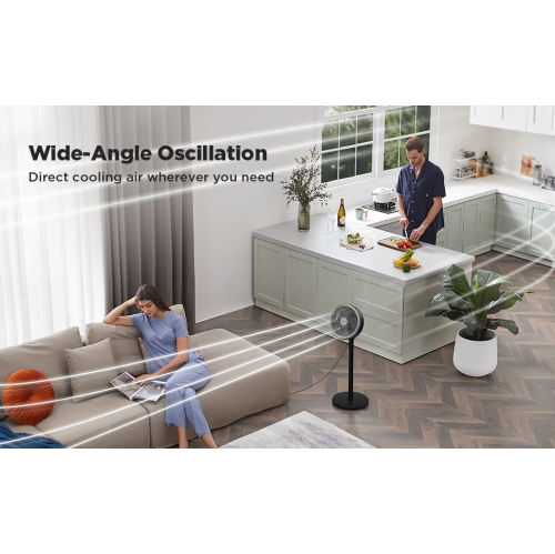 PELONIS Air Circulator Fan | 2 In 1 Table Pedestal Fan | Adjustable Height| 75-Degree Tilt |7-inch airfoil fan blades| 3 Speeds | Low Noise |Solid