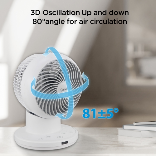 Midea – ventilateur oscillant de table 3D programmable de 6 po avec télécommande FG15-23JRL