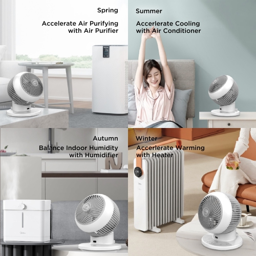 Midea – ventilateur oscillant de table 3D programmable de 6 po avec télécommande FG15-23JRL