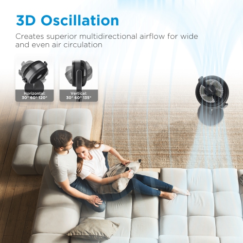 Midea 44" Tall 12-Speed Smart Air Circulator Pedestal Fan Oscillation Aroma App Enable 12 Speed settings FG18-24LXW