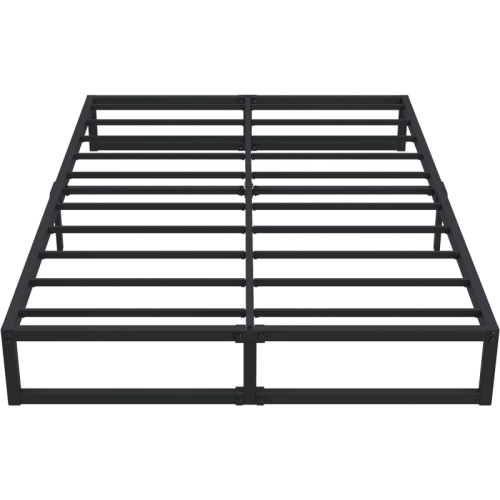 12-Inch Heavy Duty Steel Slat Queen Bed Frame - No Box Spring Needed, Easy Assembly, Black