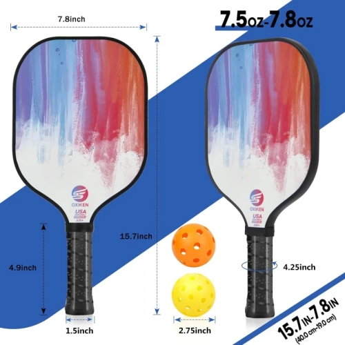 USAPA Approved Carbon Fiber Pickleball Paddles Set - 2 Paddles, Honeycomb Core, Anti-Slip Grip, Outdoor & Indoor Balls, Bag Included