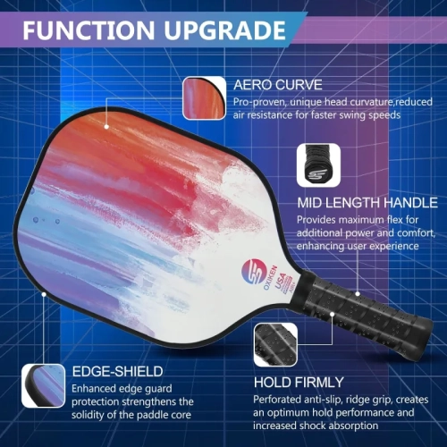 USAPA Approved Carbon Fiber Pickleball Paddles Set - 2 Paddles, Honeycomb Core, Anti-Slip Grip, Outdoor & Indoor Balls, Bag Included