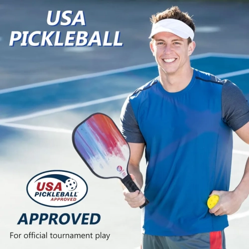 USAPA Approved Carbon Fiber Pickleball Paddles Set - 2 Paddles, Honeycomb Core, Anti-Slip Grip, Outdoor & Indoor Balls, Bag Included