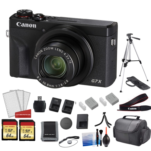 CANON  Powershot G7X Mark Iii Camera (Black) With 128GB Memory Card Bundle