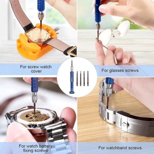 Watch Repair Kit - Battery Replacement, Link Pin Removal, Strap Adjustment, Case Opener, Spring Bar Tool