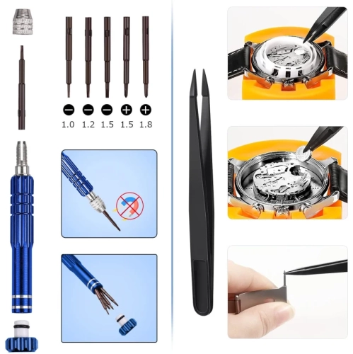 Watch Repair Kit - Battery Replacement, Link Pin Removal, Strap Adjustment, Case Opener, Spring Bar Tool