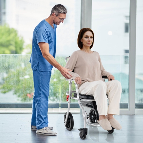 Costway 4-in-1 Bedside Commode Chair with Brakes, Bucket Footrest Padded Seat & Backrest