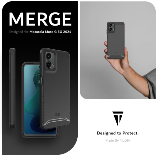 TUDIA Merge Moto G 5G 2024 Case Dual Layer -Black