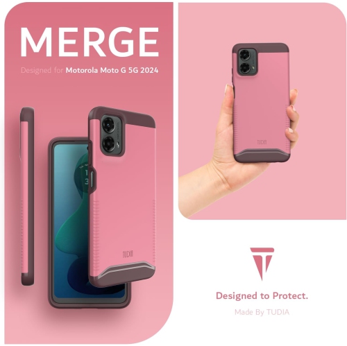 TUDIA Merge Moto G 5G 2024 Case Dual Layer - Smokey Pink