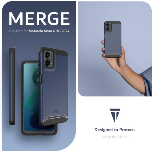 TUDIA Merge Moto G 5G 2024 Case Dual Layer - Indigo Blue
