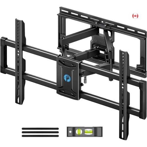 Full Motion TV Wall Mount for 42-85 inch LED TVs, Dual Articulating Arms, Swivel Tilt Bracket, Tool-Free Tilt, Max VESA 600x400mm