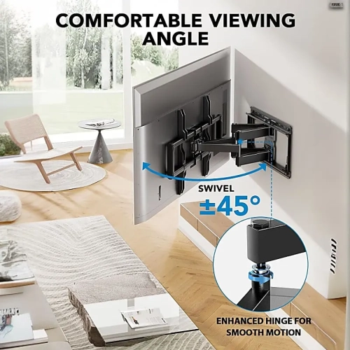 Full Motion TV Wall Mount for 42-85 inch LED TVs, Dual Articulating Arms, Swivel Tilt Bracket, Tool-Free Tilt, Max VESA 600x400mm
