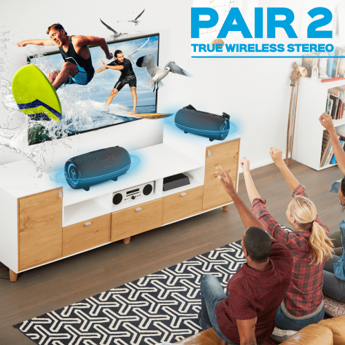 TREBLAB HD-Max - Loud Bluetooth Stereo Speakers, 60W, 20H Playtime, Powerbank, IPX7 Outdoor Portable Speaker, TWS, Deep Bass, Waterproof Bluetooth