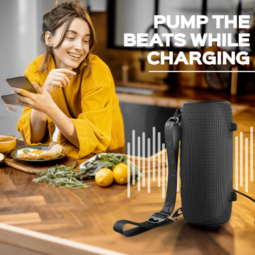 TREBLAB HD-Max - Loud Bluetooth Stereo Speakers, 60W, 20H Playtime, Powerbank, IPX7 Outdoor Portable Speaker, TWS, Deep Bass, Waterproof Bluetooth