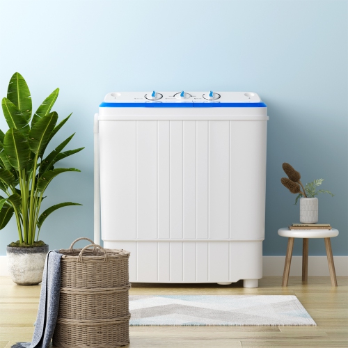 Costway Portable Washing Machine 17.6 lbs Twin Tub Laundry Washer with Drain Pump
